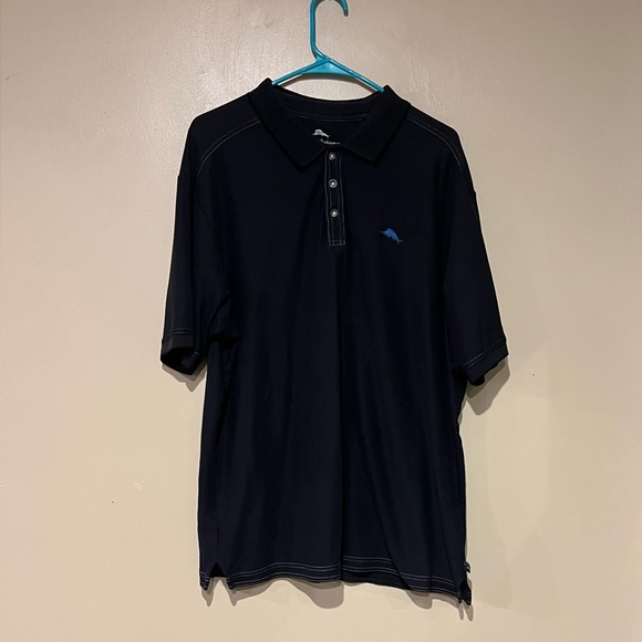 Tommy Bahamas Men's XL Polo Shirt Navy Pima Cotton Short Sleeve - Picture 1 of 6
